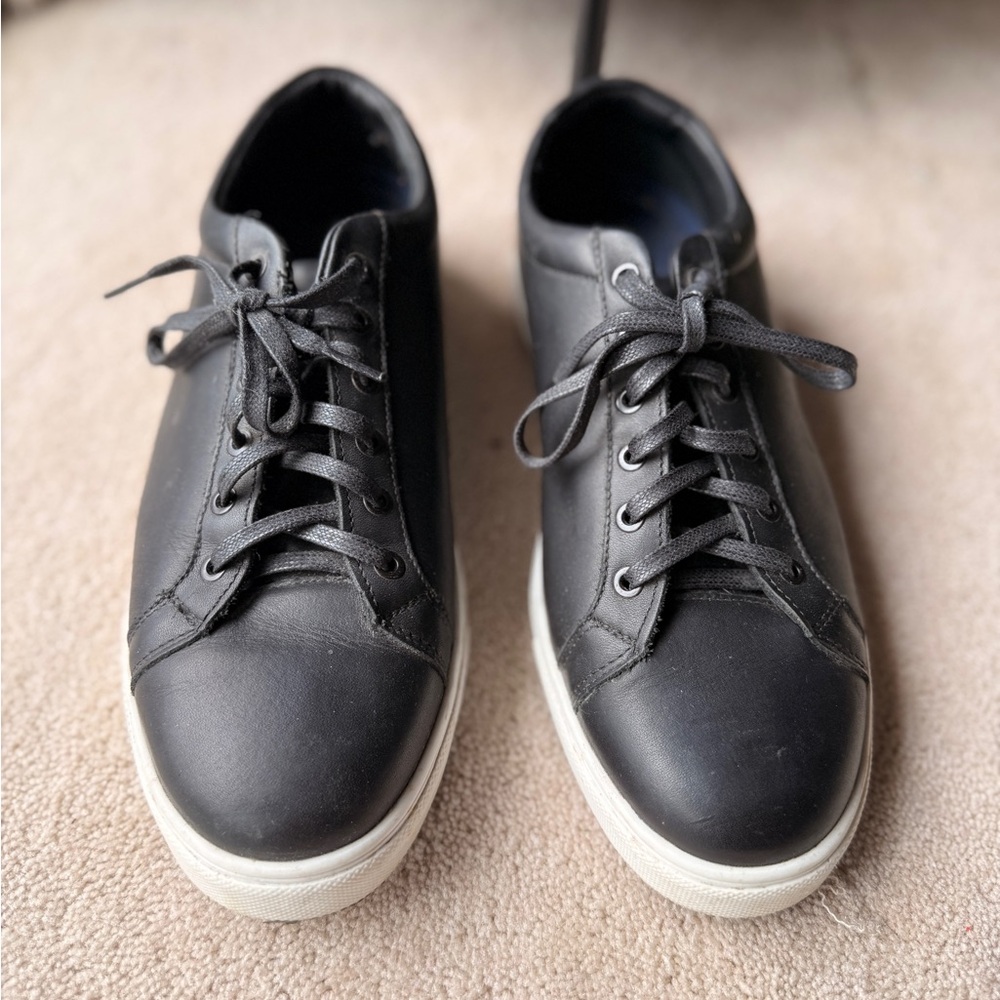 Portland Leather - Patina Black Leather Men’s Low Top Sneaker 9.5